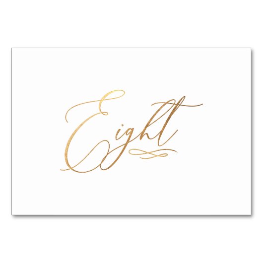 PixDezines Nepgoud Romantische Calligrafie Acht 8 Kaart (Achterkant)