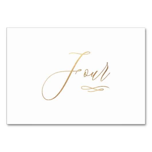 PixDezines Nepgoud Romantische Calligrafie Vier 4 Kaart (Voorkant)