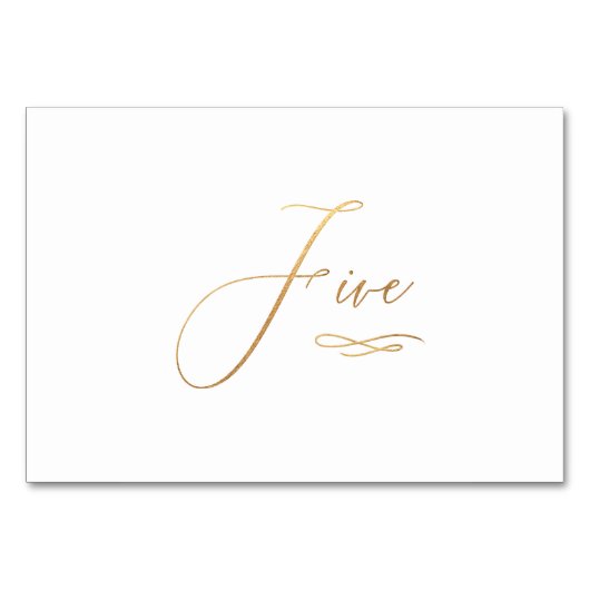 PixDezines Nepgoud Romantische Calligrafie Vijf 5 Kaart (Voorkant)