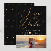 PixDezines Nepgoud Save the Date Kaart (Voorkant / Achterkant)