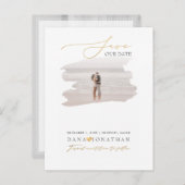 PixDezines Nepgoud Save the Date Luxe Script Pos Briefkaart (Voorkant / Achterkant)