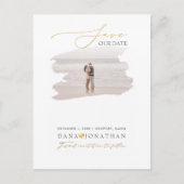 PixDezines Nepgoud Save the Date Luxe Script Pos Briefkaart (Voorkant)