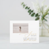 PixDezines Nepgoud Save the Date Luxe Script Pos Briefkaart (Staand voorkant)