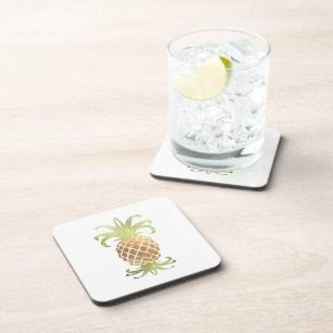 PixDezines Nepgouden Ananas/DIY achtergrond Bier Onderzetter