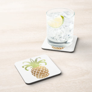 PixDezines Nepgouden Ananas/DIY achtergrond Onderzetter