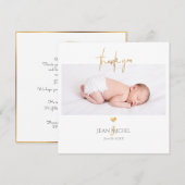 PixDezines Nepgouden Monogram Bedankt Kaart (Voorkant / Achterkant)