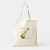 PixDezines Nepgouden Monogram Tropisch Loof Tote Bag (Achterkant)
