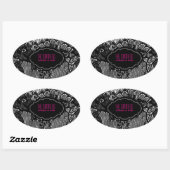 PixDezines neps kant/DIY achtergrondkleur Ovale Sticker (Vel)