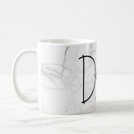 PixDezines NIEUW DAD Marble+Modern Script Koffiemok (Links)