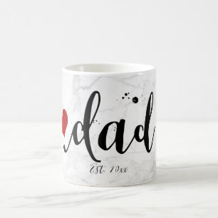 PixDezines NIEUW DAD Marble+Modern Script Koffiemok
