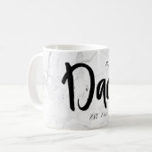 PixDezines NIEUW DAD Marble+Modern Script Koffiemok (Voorkant links)