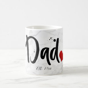 PixDezines NIEUW DAD Marble+Modern Script Koffiemok