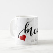 PixDezines NIEUW MOM Marble+Modern Script Koffiemok (Voorkant links)