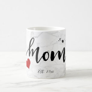 PixDezines NIEUW MOM Marble+Modern Script Koffiemok