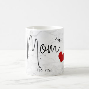 PixDezines NIEUW MOM Marble+Modern Script Koffiemok