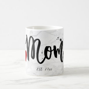 PixDezines NIEUW MOM Marble+Modern Script Koffiemok