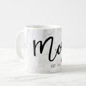 PixDezines NIEUW MOM Marble+Modern Script Koffiemok (Voorkant links)