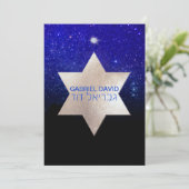 PixDezines Night Sky/Blue/typografie/bar mitzvah Kaart (Staand voorkant)