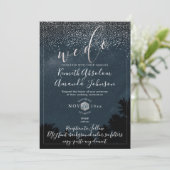 PixDezines Night Sky|Buitenbruiloft Kaart (Staand voorkant)