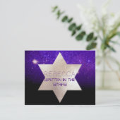 PixDezines Night Sky/Paars/Mitzvah Celebration Kaart (Staand voorkant)