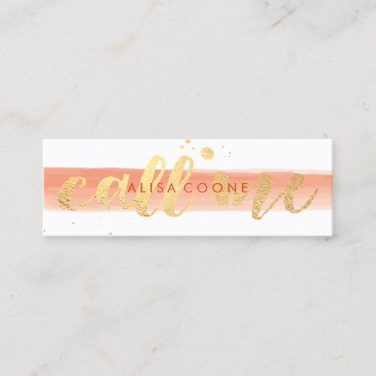 PixDezines noemen me verbijsterd faux goud Mini Visitekaartje (Voorkant)