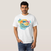PixDezines North Shore, golven+palmbomen T-shirt (Voorkant volledig)