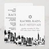 PixDezines NYC bar/bat mitzvah Kaart (Voorkant / Achterkant)