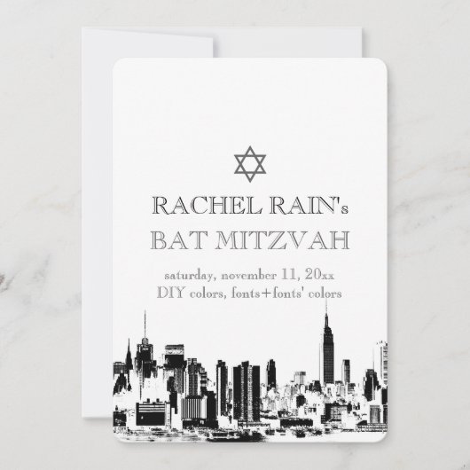 PixDezines NYC bar/bat mitzvah Kaart (Voorkant)
