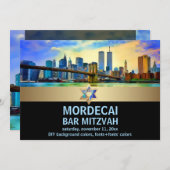 PixDezines NYC/Brooklyn Bridge/Bar Mitswa Kaart (Voorkant / Achterkant)