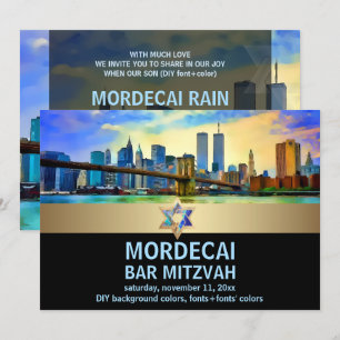 PixDezines NYC/Brooklyn Bridge/Bar Mitzvah Kaart