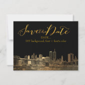 PixDezines NYC schetste stadsgezicht Magnetische Uitnodiging (Voorkant)