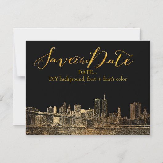 PixDezines NYC schetste stadsgezicht Magnetische Uitnodiging (Voorkant)