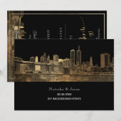 PixDezines NYC Silhouette/Faux Goud/DIY Kaart (Voorkant / Achterkant)