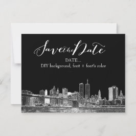 PixDezines NYC Sketched Cityscape Magnetische Uitnodiging