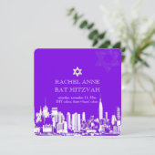 PixDezines NYC skyline/bat mitzvah Kaart (Staand voorkant)