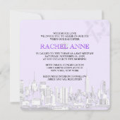 PixDezines NYC skyline/bat mitzvah Kaart (Achterkant)