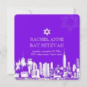 PixDezines NYC skyline/bat mitzvah Kaart (Voorkant)