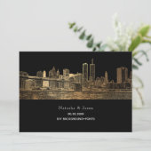 PixDezines NYC Skyline/Faux Gold/DIY Kaart (Staand voorkant)