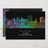 PixDezines NYC Skyline/Rainbow Colors Kaart (Voorkant / Achterkant)