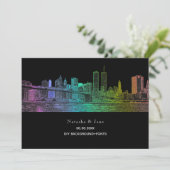PixDezines NYC Skyline/Rainbow Colors Kaart (Staand voorkant)