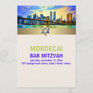 PixDezines NYC/Twin Towers/Bar Mitswa Kaart