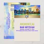 PixDezines NYC/Twin Towers/Bar Mitzvah Kaart (Voorkant / Achterkant)