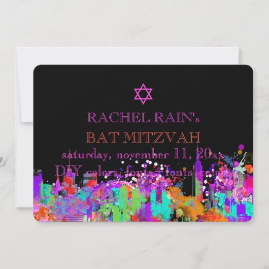 PixDezines NYC urban/bat mitzvah Kaart (Voorkant)