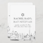 PixDezines NYC urban/bat mitzvah Kaart (Voorkant / Achterkant)