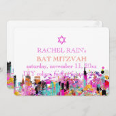 PixDezines NYC urban/bat mitzvah Kaart (Voorkant / Achterkant)