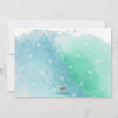 PixDezines Ocean Waterverf Beach Bat Mitzvah Kaart (Achterkant)