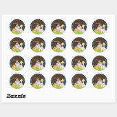 PixDezines Oerwoud stickers/aangepaste achtergrond Ronde Sticker (Vel)