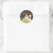 PixDezines Oerwoud stickers/aangepaste achtergrond Ronde Sticker (Tas)