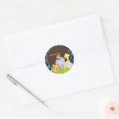 PixDezines Oerwoud stickers/aangepaste achtergrond Ronde Sticker (Envelop)
