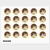 PixDezines Oerwoud stickers/DIY achtergrond kleur Ronde Sticker (Vel)